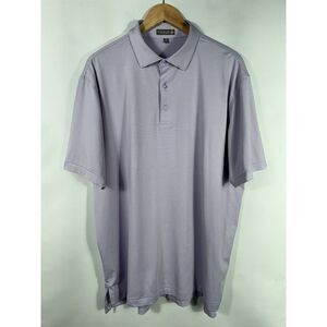 Peter‎ Millar Men's XL Purple White Striped Summer Comfort Polo Shirt